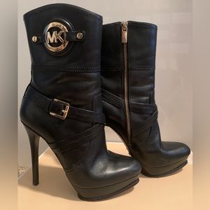 Michael Kors Black Gold Stockard Bootie US 7.5